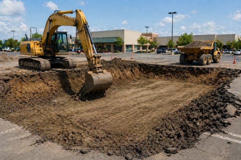 Parking Lot Excavation in Cleveland, TN